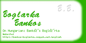 boglarka bankos business card